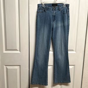 Adolfo Faded Blue Denim 3 Pocket Mid Flare Jeans Size 10